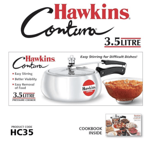 Hawkins Contura Aluminium Inner Lid Pressure Cooker, 3.5 Litre, Silver (HC35) - Image 3